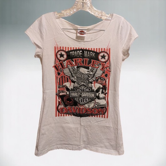 Sleeveless HARLEY DAVIDSON Bald Eagle Bar & Shield Willie G T-Shirt TX Women's S - Picture 2 of 6